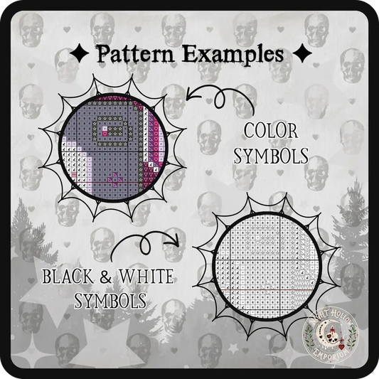 Lost Soul Tamagotchi | Gothic VirtualPet Cross Stitch Pattern | Kawaii Horror Embroidery | PDF (Instant Download)