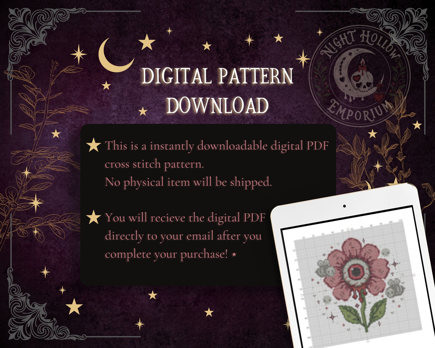 Gravebloom Cross Stitch Pattern PDF
