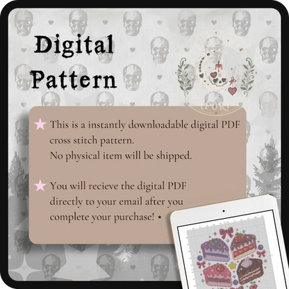Kawaii Cake Slices | Dessert Cross Stitch Pattern | Cake Bakery Embroidery | PDF ( Instant Download)