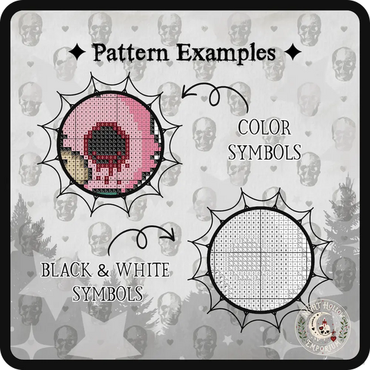 Mochi KittyCat | GothicKawaii Plush Animal Cross Stitch Pattern | Macabre Cat Embroidery | PDF (Instant Download)