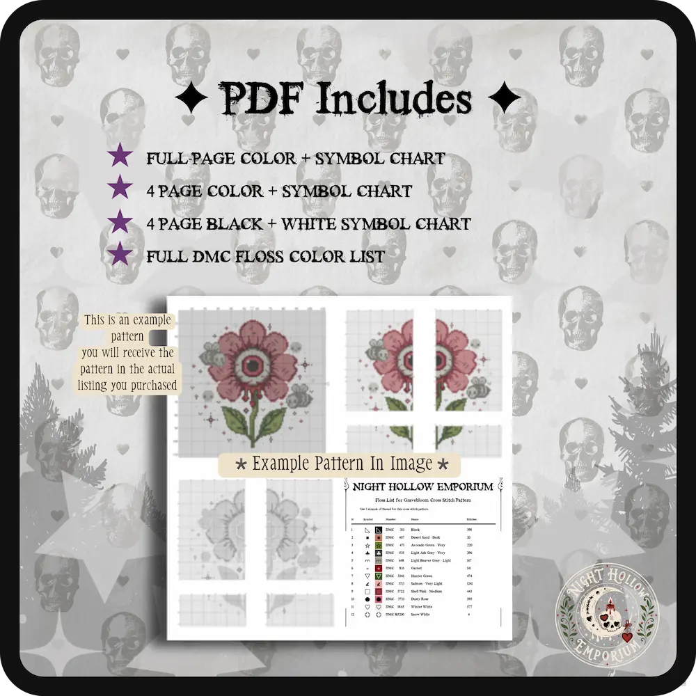 PatchPaw Puppy | Gothic Plush Animal Cross Stitch Pattern | Macabre Dog Embroidery | PDF ( Instant Download)