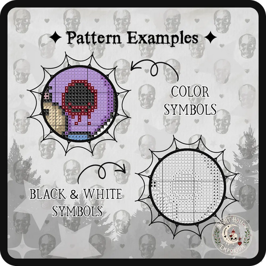 Starberry Bear | GothicKawaii Plush Animal Cross Stitch Pattern | Macabre Bear Embroidery | PDF (Instant Download)