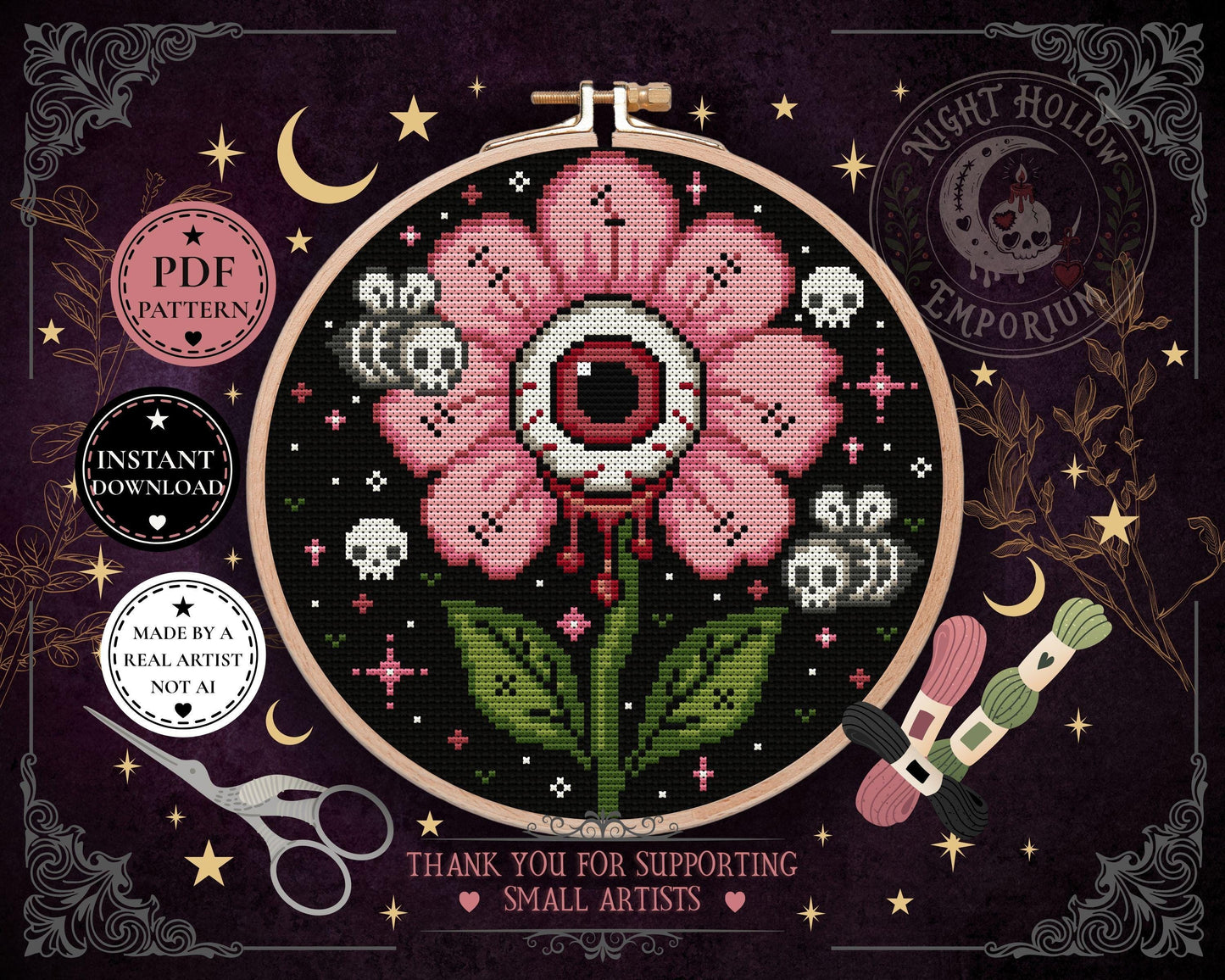 Gravebloom Cross Stitch Pattern PDF