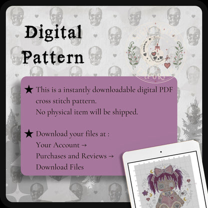 Rot Heart Dolly Cross Stitch Pattern PDF