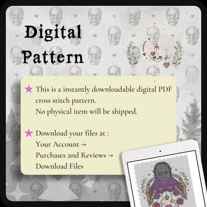 Respawn in The Graveyard Cross Stitch Pattern PDF