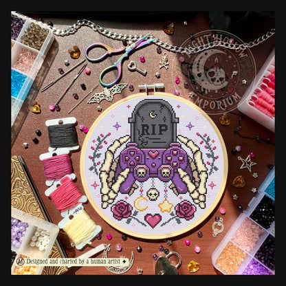 Respawn in The Graveyard Cross Stitch Pattern PDF