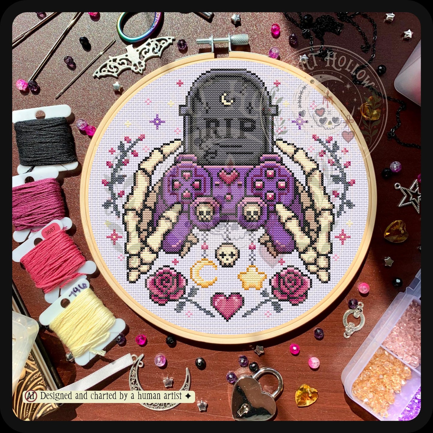 Respawn in The Graveyard Cross Stitch Pattern PDF