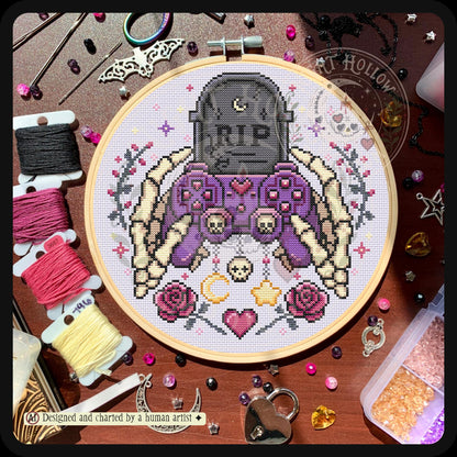 Respawn in The Graveyard Cross Stitch Pattern PDF