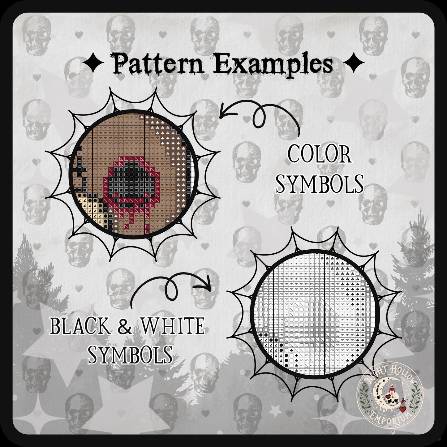 Gloomberry Bear & Starberry Bear Cross Stitch Pattern PDF | NIGHT HOLLOW STITCHLINGS COLLECTION