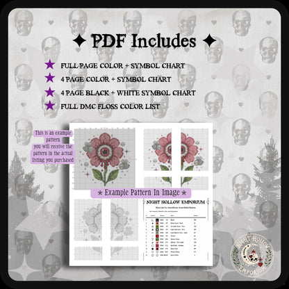 Dusk Wool & Moonmallow Lamb Cross Stitch Pattern PDF | NIGHT HOLLOW STITCHLINGS COLLECTION