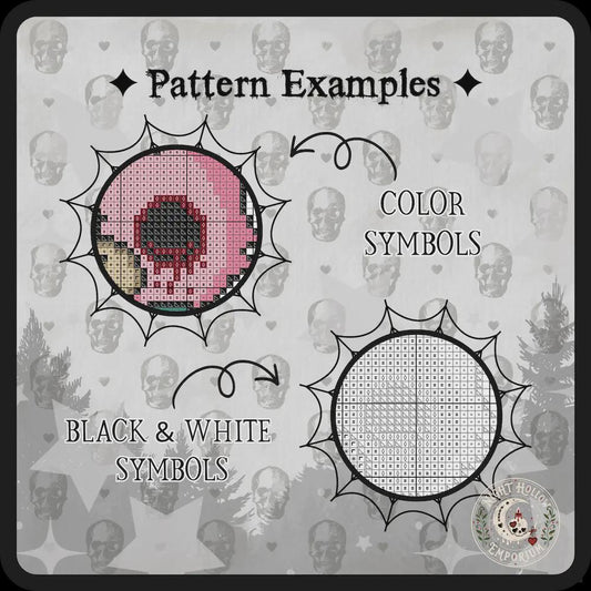 Mochi KittyCat | GothicKawaii Plush Animal Cross Stitch Pattern | Macabre Cat Embroidery | PDF (Instant Download)
