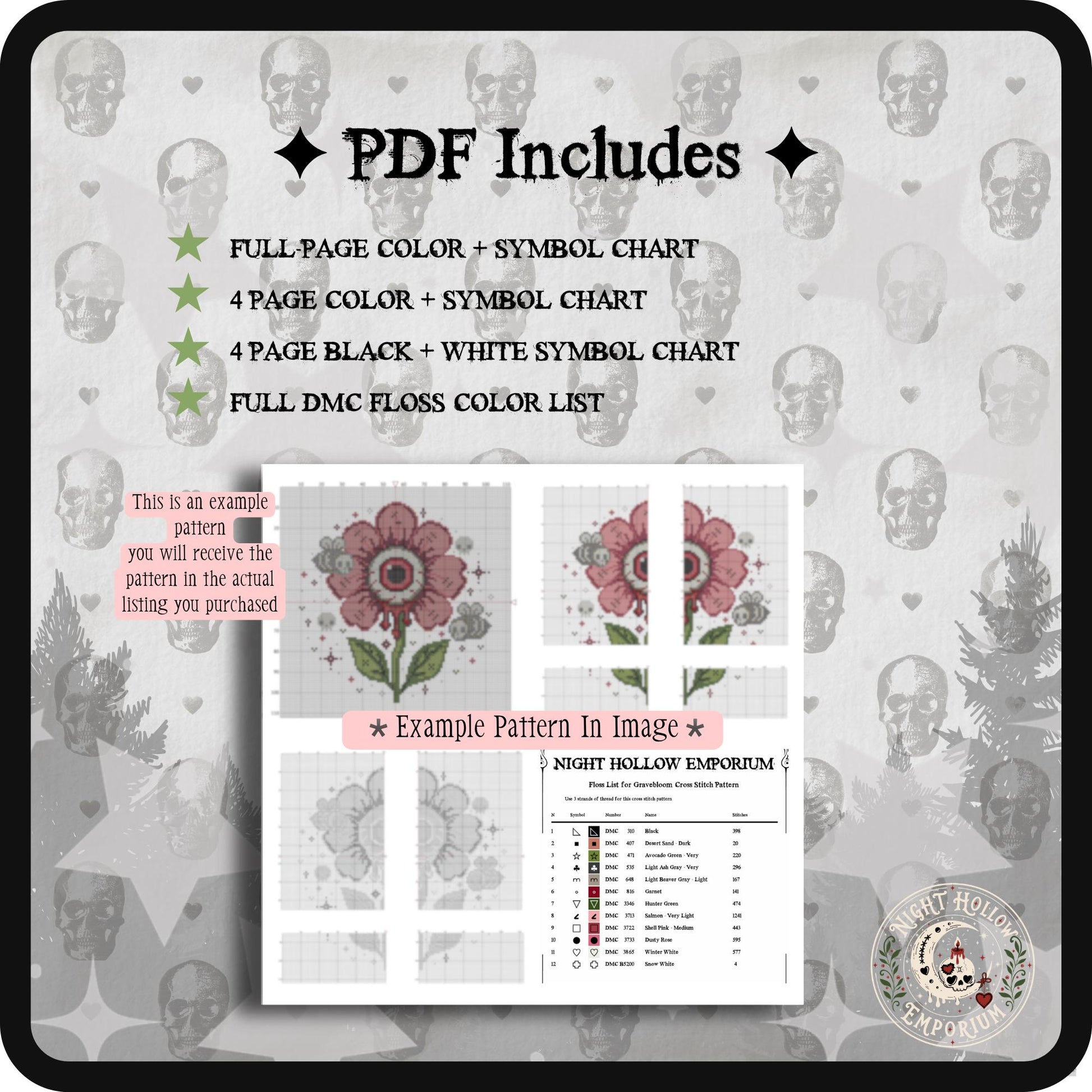 Peach Blossom Dream | Peach Cross Stitch Pattern | Kawaii Fruit Embroidery | PDF (Instant Download)