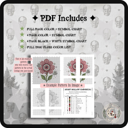 Peach Blossom Dream | Peach Cross Stitch Pattern | Kawaii Fruit Embroidery | PDF (Instant Download)