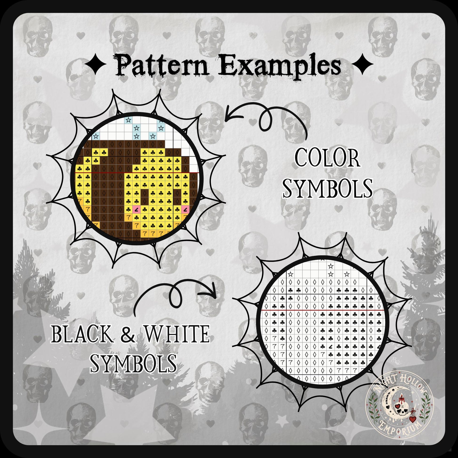 Moon Petal Meadow Cross Stitch Pattern PDF