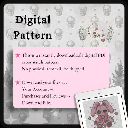 Thorn Hop & Sugar Hop Bunny Cross Stitch Pattern PDF | NIGHT HOLLOW STITCHLINGS COLLECTION